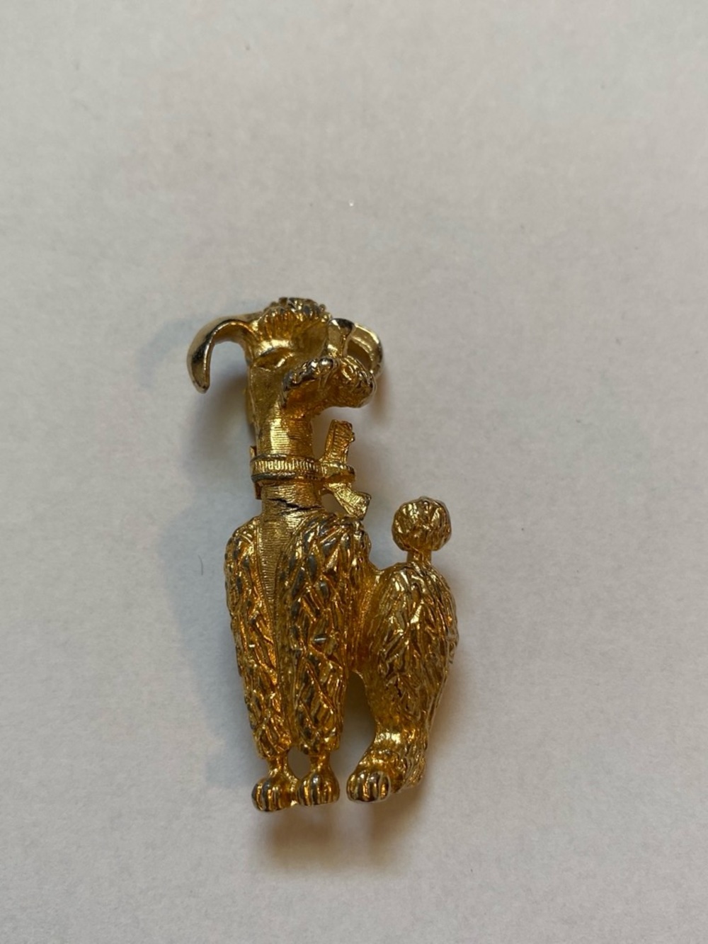 Gold tone Poodle - brooch